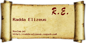 Radda Elizeus névjegykártya